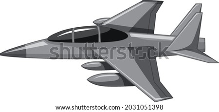 A jet fighter or military aircraft isolated on white background illustration