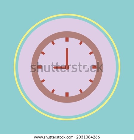 Round office clock flat design