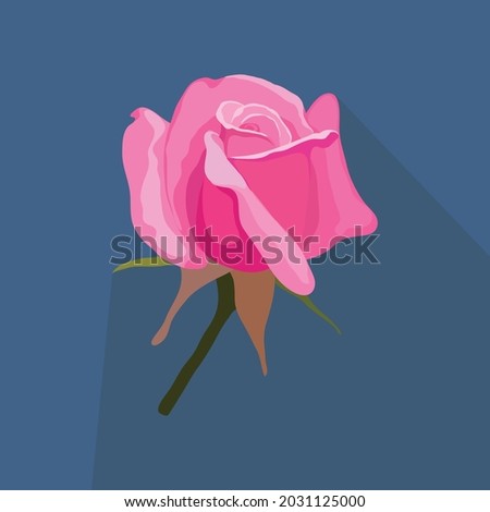 Beautiful Rose flower icon illustration