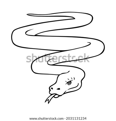 snake line vector illustration,isolated on white background,top view