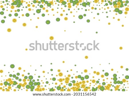 Green Lime Background White Vector. Fruit Organic Pattern. Yellow Nature Lemon. Juicy Wrapping Set.