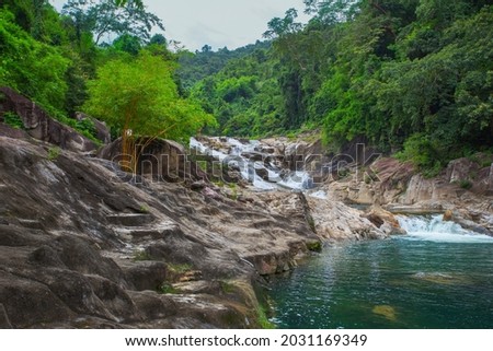 surroundings and landmarks of Yang Bay waterfall in Vietnam
