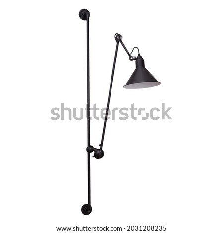 Black modern lamp isolated on white