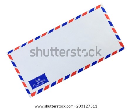 mail envelope on white background