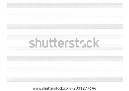A clean music notebook. A sheet in a ruler for recording notes. Royalty-Free Stock Photo #2031277646