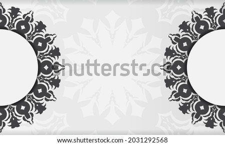 Invitation card design with luxurious ornaments. White vector background with greek luxury ornaments and place for your design.