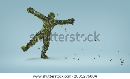 Leaf person doing fast dance