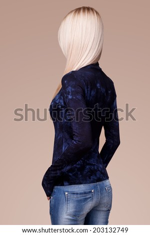 Back view of female person