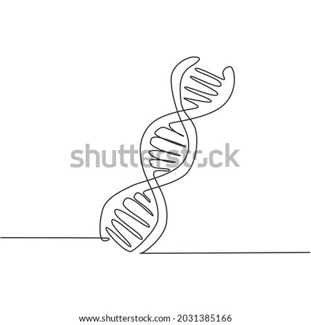 Single one line drawing helix or DNA. Low poly wireframe style. Concept for biotech, science, medicine. Technology and innovation in genetic engineering. Continuous line draw design graphic vector