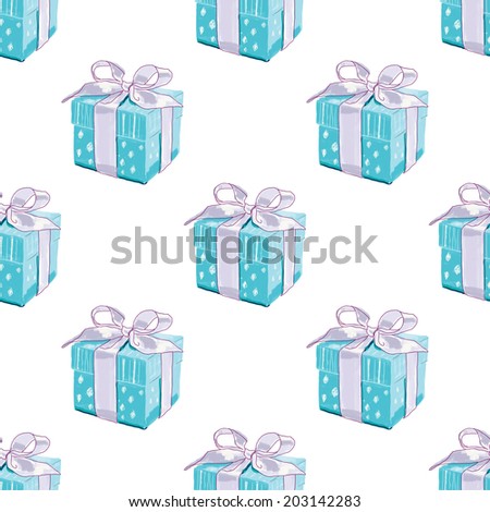Cute seamless pattern with gift box.