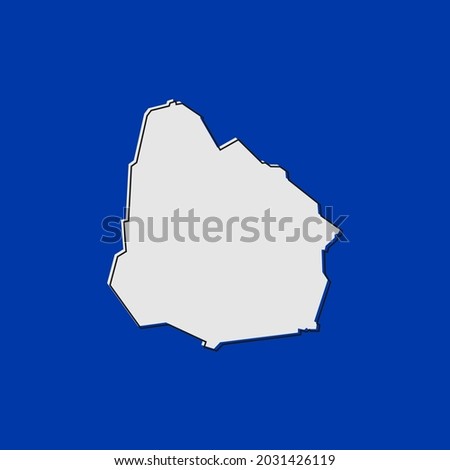 Uruguay map on blue background