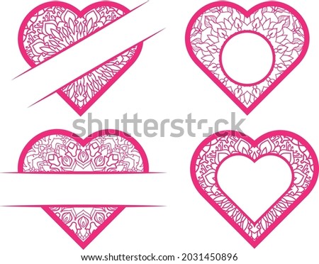 Colorful heart frame monogram collection vector illustration elements
