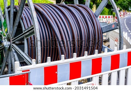 cable drum at a construction site - photo