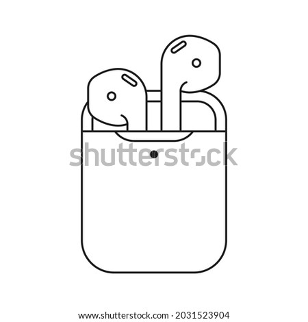 Portable earphones. Isolated vector icon. Royalty-Free Stock Photo #2031523904