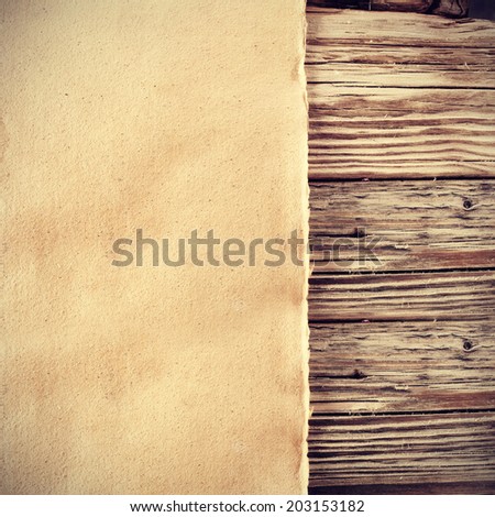 wooden space and paper 