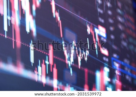 Financial stock market graph. Stock Exchange. Selective focus. Royalty-Free Stock Photo #2031539972