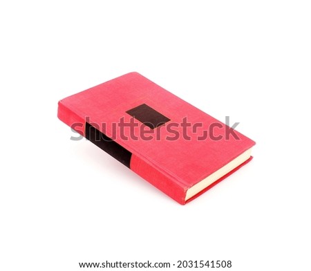 Book in red cover isolated on a white background