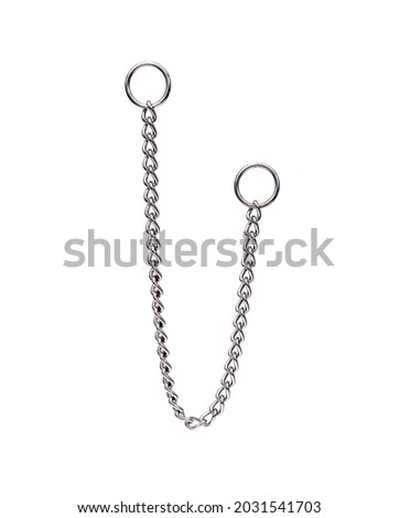 Metal collar chain for a dog isolated on white background Royalty-Free Stock Photo #2031541703