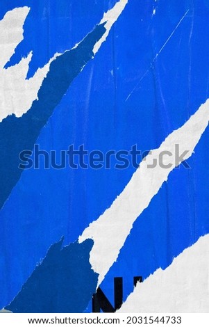 Colorful ripped torn grunge posters background creased crumpled paper backdrop placard surface, High quality photo Royalty-Free Stock Photo #2031544733