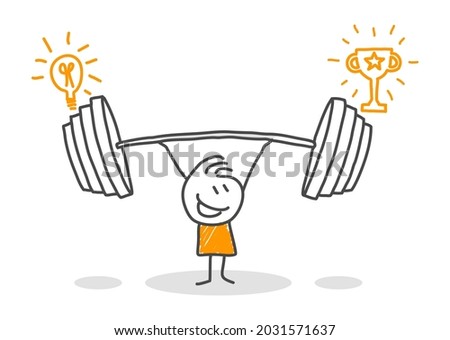 Stick figures. Business, weight. Isolated on white background. Hand drawn doodle line art cartoon design character. Nr.17
