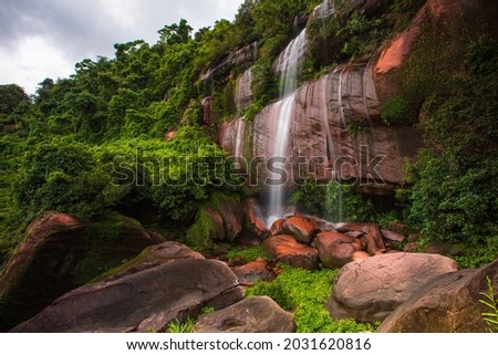 Tad-Wiman-Thip waterfall, Beautiful waterwall in Bung-Kan province, ThaiLand. Royalty-Free Stock Photo #2031620816