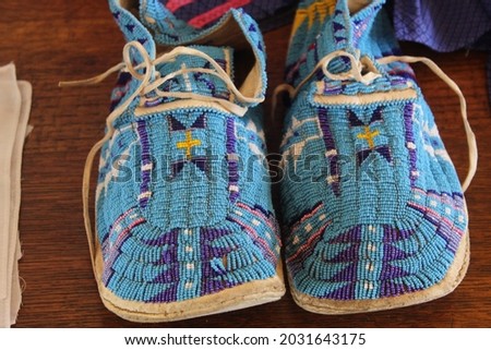 Hand Beaded Moccasins for Native American traditional dances
