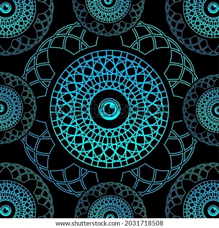 Modern, Vibrant And Colorful Digital Mandala Line Art Background Pattern Vector Illustration