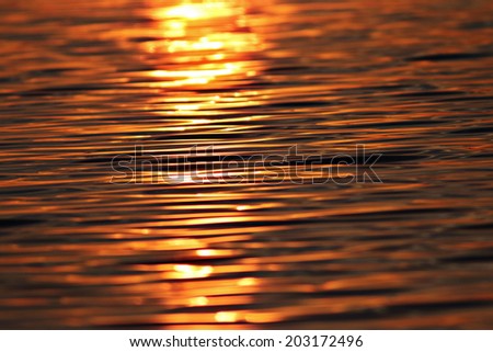 water texture steel sunset orange