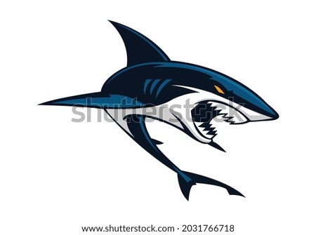 Shark Vector Illustration, Simple Style, separated color per layer