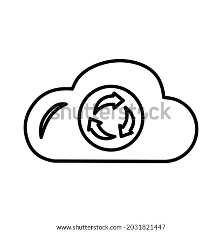 Cloud, update, refresh, data icon. line icon. Outline vector.