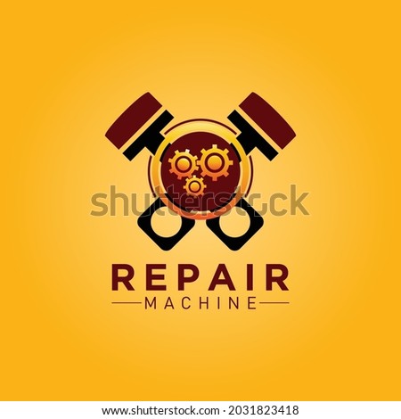 vintage mechanical emblems and logos. Vector illustration of EPS 10.