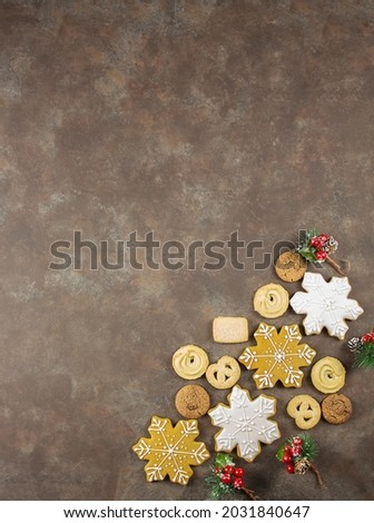 Christmas gingerbread. Delicious homemade gingerbread. Christmas homemade gingerbread. Biscuit. Background texture. Copy Spase