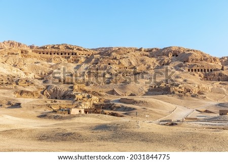 Valley of Nobles, ancient tombs of Luxor, Egypt Royalty-Free Stock Photo #2031844775