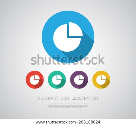 Set of pie chart icons illustration with flat design. Clean and modern style 