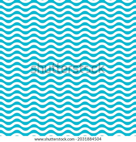 Blue and white wave pattern. Wave line pattern. Seamless wavy texture. Vector illustration. 