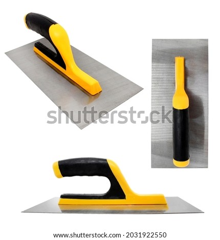 Metallic Trowel for Plastering and mix or cement work isolated on white background