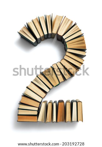 Letter 0 from book spines alphabet set, isolated on white
