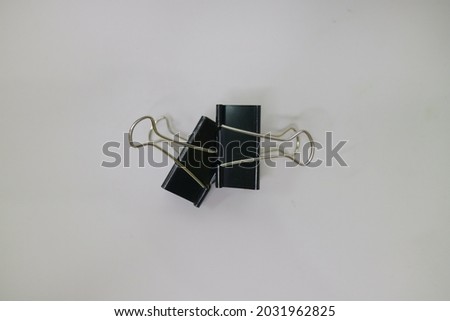 big black color of paper clip photo