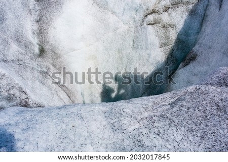 Close-up on a fragment of the longest glacier in Europe - Aletch Glacier in the Bernese Canton.