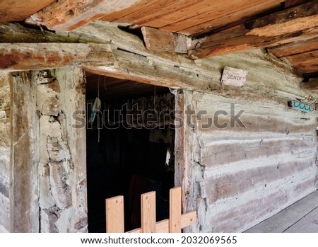 Turkish traditional village house for bride as marriage portion inside old vintage and village house made of wooden material. Translation of "Gelin Evi" is " Bride house".