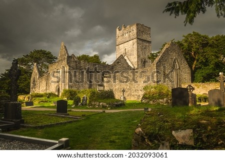 Muckross Abbey ruins in Ireland Royalty-Free Stock Photo #2032093061
