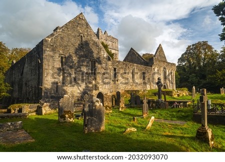 Muckross Abbey ruins in Ireland Royalty-Free Stock Photo #2032093070