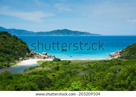 Beautiful beach in Ninh Thuan, Vietnam Royalty-Free Stock Photo #203209504