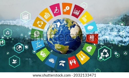Environmental technology concept. Ocean resources. Sustainable development goals. SDGs. Royalty-Free Stock Photo #2032133471