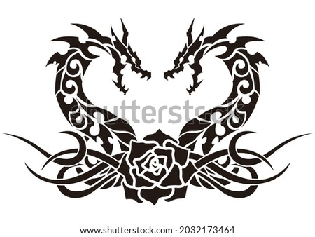 An illustration of tribal dragon.
For tattoo, sticker, embroidery and printing.