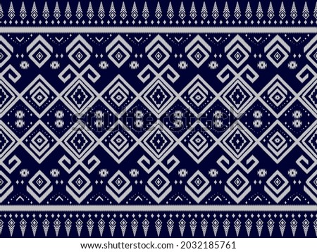 Geometric ethnic oriental ikat seamless pattern traditional Design for background,carpet,wallpaper,clothing,wrapping,Batik,fabric,Vector illustration.embroidery style