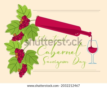 international cabernet sauvignon day vector illustration Royalty-Free Stock Photo #2032212467
