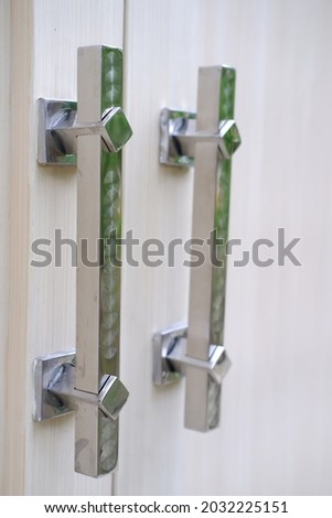 Close up photo of modern door leaf