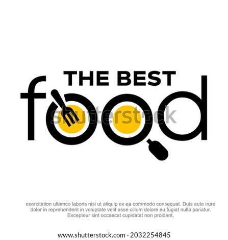 Modern Food company logo design template. Home made food logo template. Typographic food logo design vector.  Creative Food word vector logo design. Cooking typographic vector design.  Royalty-Free Stock Photo #2032254845