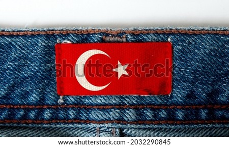 Flag on the label of the jeans